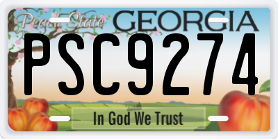 GA license plate PSC9274