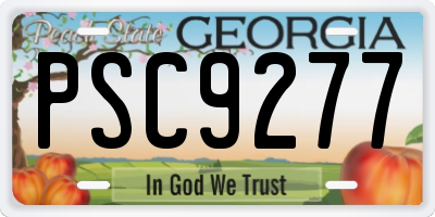 GA license plate PSC9277