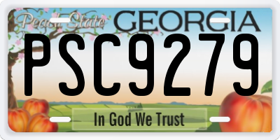 GA license plate PSC9279