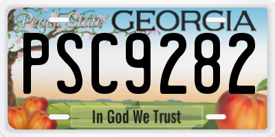 GA license plate PSC9282