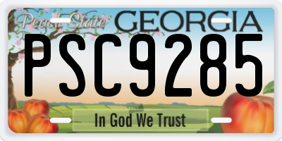 GA license plate PSC9285