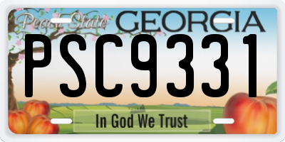GA license plate PSC9331