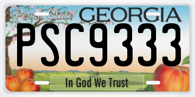 GA license plate PSC9333