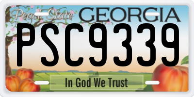GA license plate PSC9339