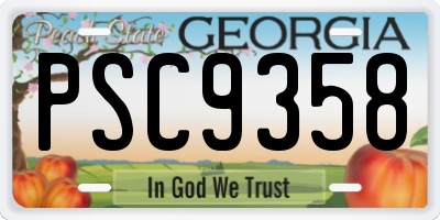 GA license plate PSC9358