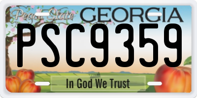 GA license plate PSC9359