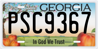 GA license plate PSC9367