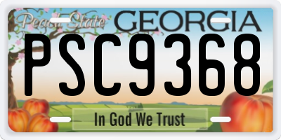 GA license plate PSC9368