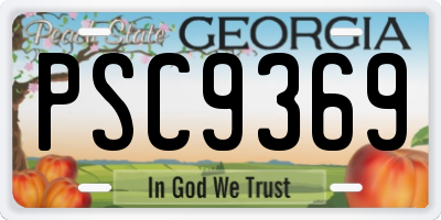 GA license plate PSC9369