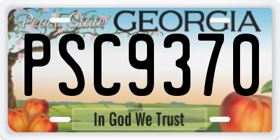 GA license plate PSC9370