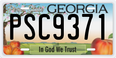 GA license plate PSC9371