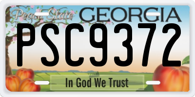 GA license plate PSC9372