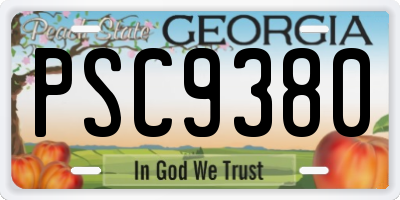 GA license plate PSC9380