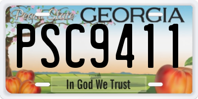 GA license plate PSC9411