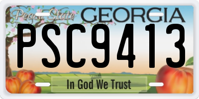GA license plate PSC9413
