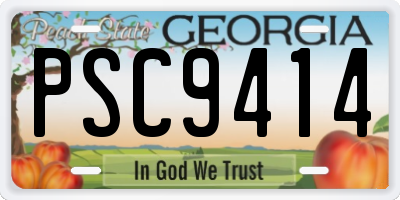 GA license plate PSC9414