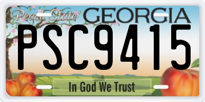 GA license plate PSC9415