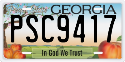 GA license plate PSC9417