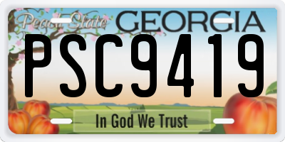 GA license plate PSC9419