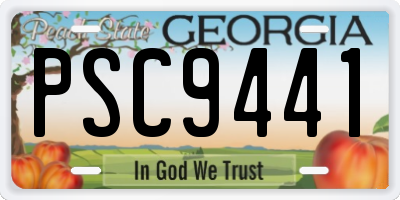 GA license plate PSC9441