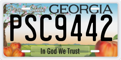 GA license plate PSC9442