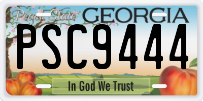 GA license plate PSC9444