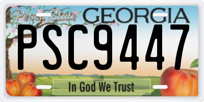 GA license plate PSC9447