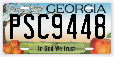 GA license plate PSC9448