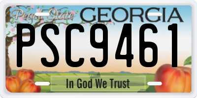 GA license plate PSC9461