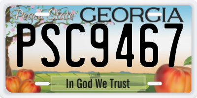 GA license plate PSC9467