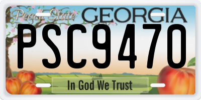 GA license plate PSC9470