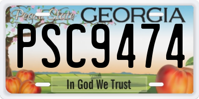 GA license plate PSC9474