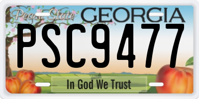 GA license plate PSC9477