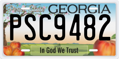 GA license plate PSC9482