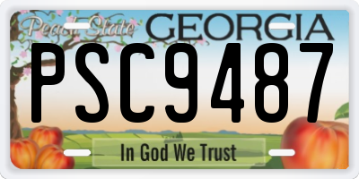 GA license plate PSC9487