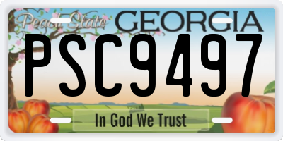 GA license plate PSC9497