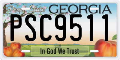 GA license plate PSC9511
