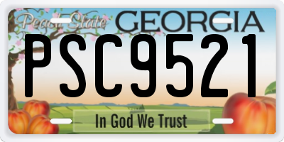 GA license plate PSC9521