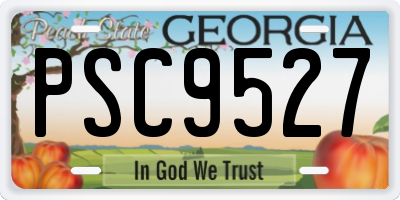 GA license plate PSC9527