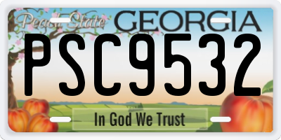GA license plate PSC9532