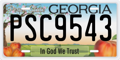 GA license plate PSC9543