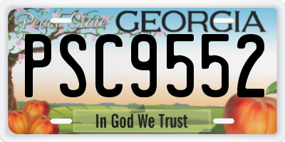 GA license plate PSC9552
