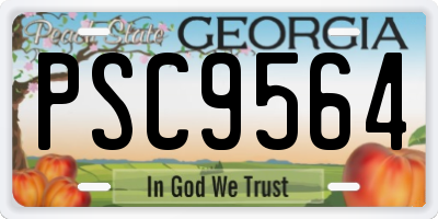 GA license plate PSC9564