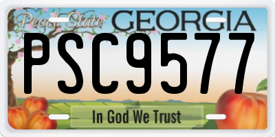 GA license plate PSC9577