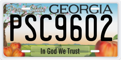 GA license plate PSC9602