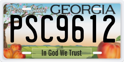 GA license plate PSC9612