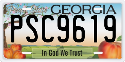 GA license plate PSC9619