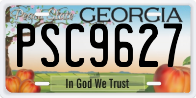 GA license plate PSC9627