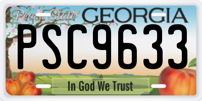 GA license plate PSC9633