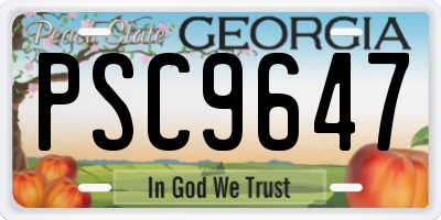 GA license plate PSC9647